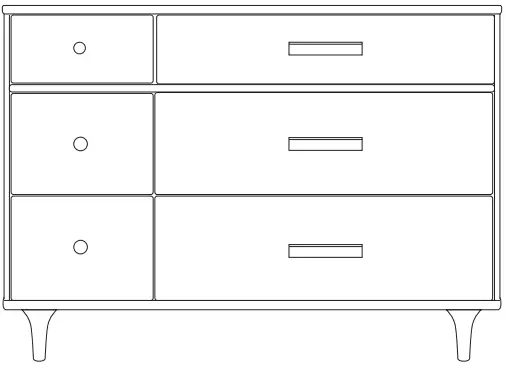 babyletto 9016 Lolly 6 Drawer Double Dresser-FIG1