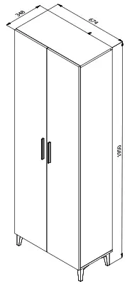 DEDEMAN Pantofar Buseto 2K, Artisan stejar, 67.4 x 34.8 x 195 cm - fig 1