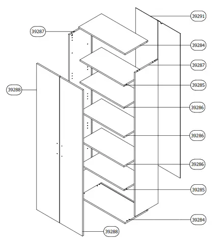 DEDEMAN Pantofar Buseto 2K, Artisan stejar, 67.4 x 34.8 x 195 cm - fig 2