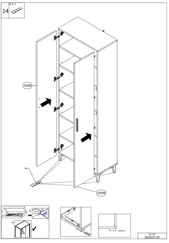 DEDEMAN Pantofar Buseto 2K, Artisan stejar, 67.4 x 34.8 x 195 cm - fig11
