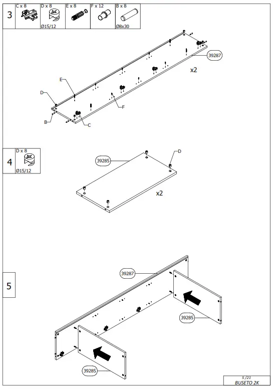 DEDEMAN Pantofar Buseto 2K, Artisan stejar, 67.4 x 34.8 x 195 cm - fig6