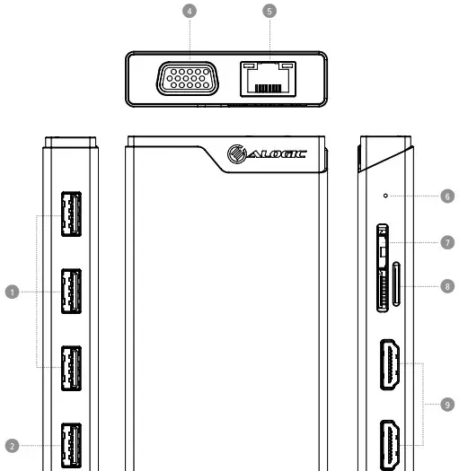 ALOGIC DV3 Universal Triple Display Docking Station - package contents 2