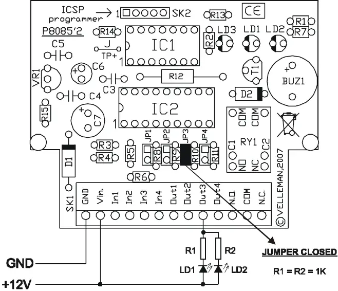 velleman VM142 Mini PIC-PLC Application Module 13