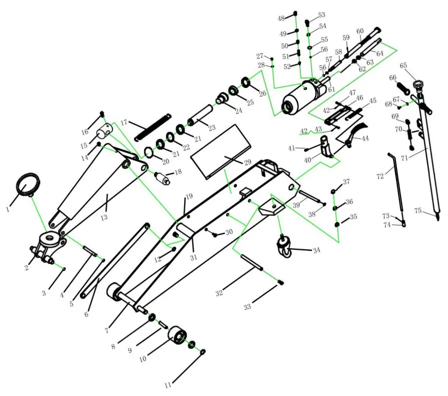 Topmaq T80501 Torin Hydraulic Heavy Duty Long Frame Service Floor - fig