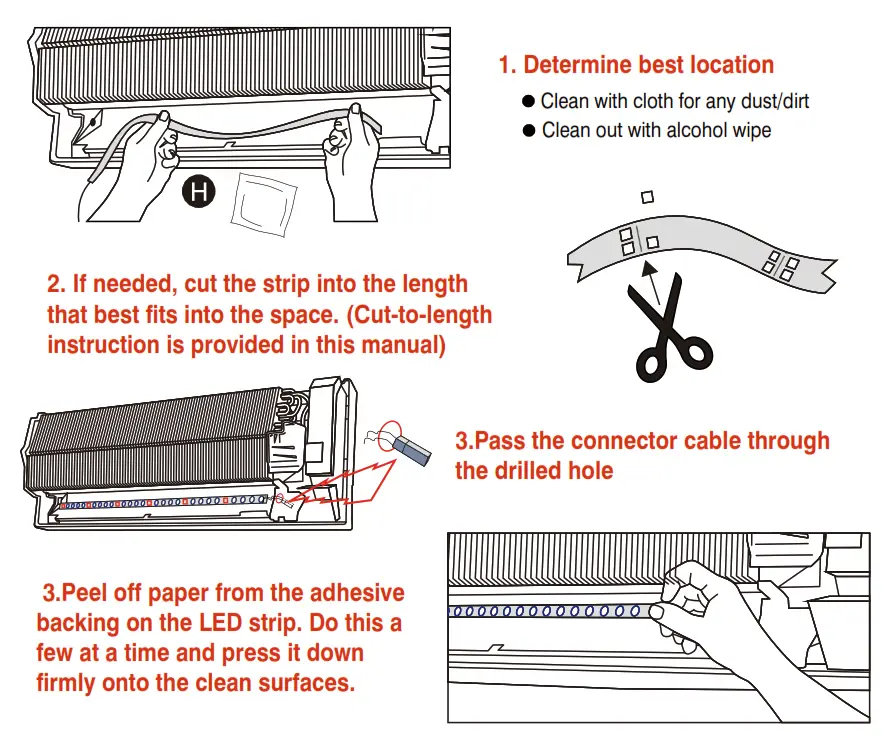 Mounting the UVC LED Strip