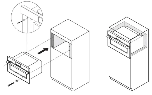 SECURE THE OVEN TO THE CABINETRY