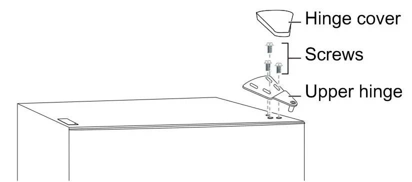 CHiQ CTM348NW2 Top Mount Frost Free Fridge - Door reversal instruction 1