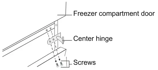 CHiQ CTM348NW2 Top Mount Frost Free Fridge - Door reversal instruction 2