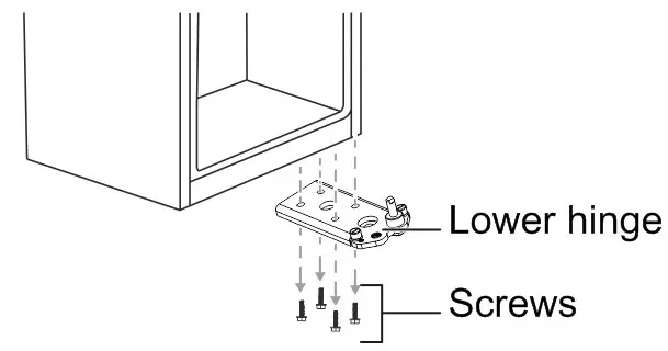 CHiQ CTM348NW2 Top Mount Frost Free Fridge - Door reversal instruction 3