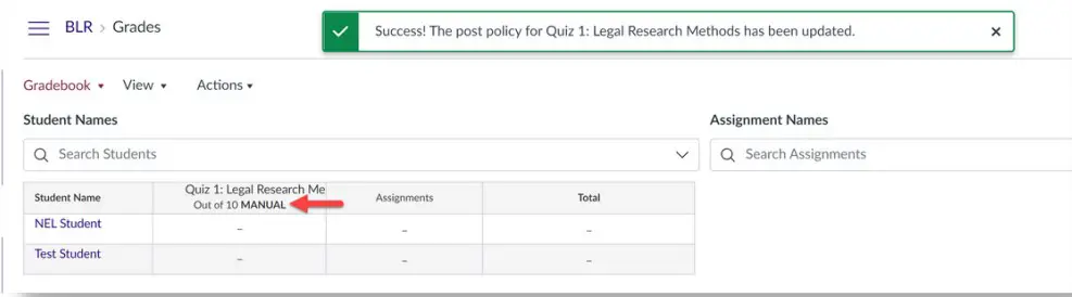 MANUALLY POST GRADES