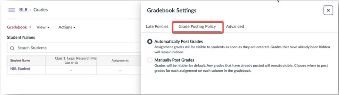 MANUALLY POST GRADES