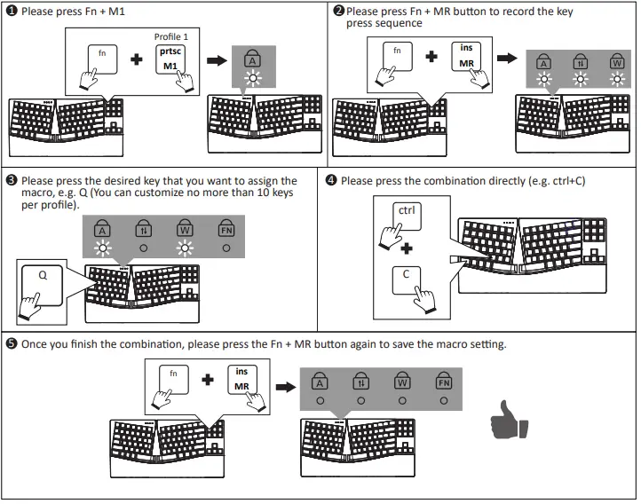 perixx PERIBOARD-335 Wired Compact Mechanical Ergonomic Keyboard-fig3