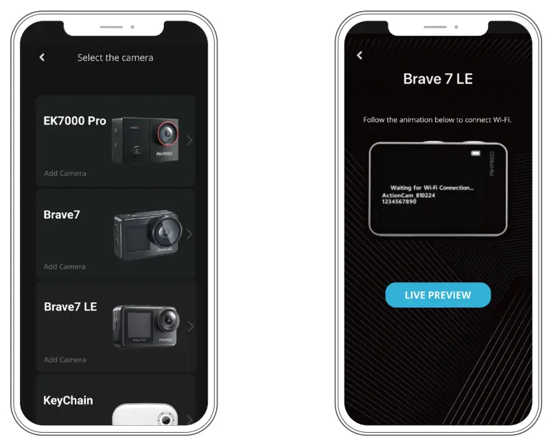 AKASO BRAVE 7 LE V17 Action Camera - Connecting to the App