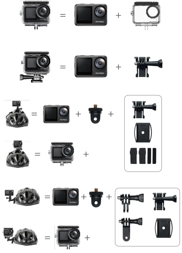 AKASO BRAVE 7 LE V17 Action Camera - parts
