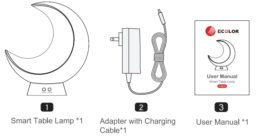 ECOLOR E4B09 Smart Table Lamp - Figure 1