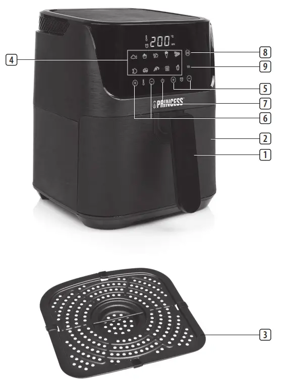 PRINCESS 01 182031 01 001 Digital Airfryer XL - fig