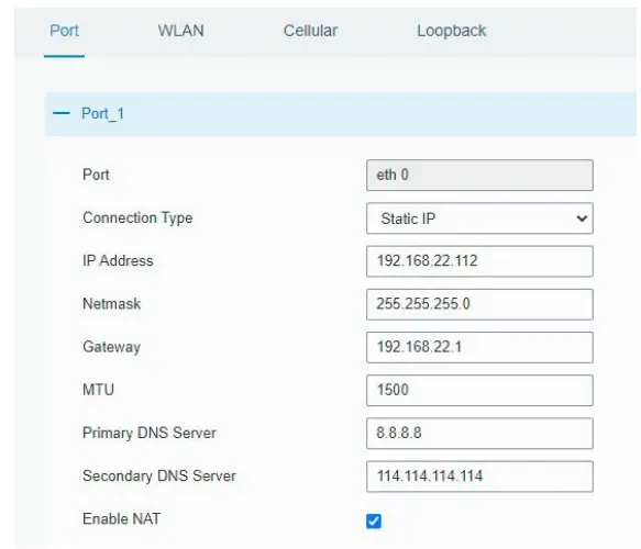 Configure the Ethernet Connection