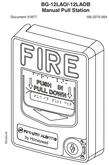 FIre LITe BG 12LAO Manual Pull Station - Manual Pull Station