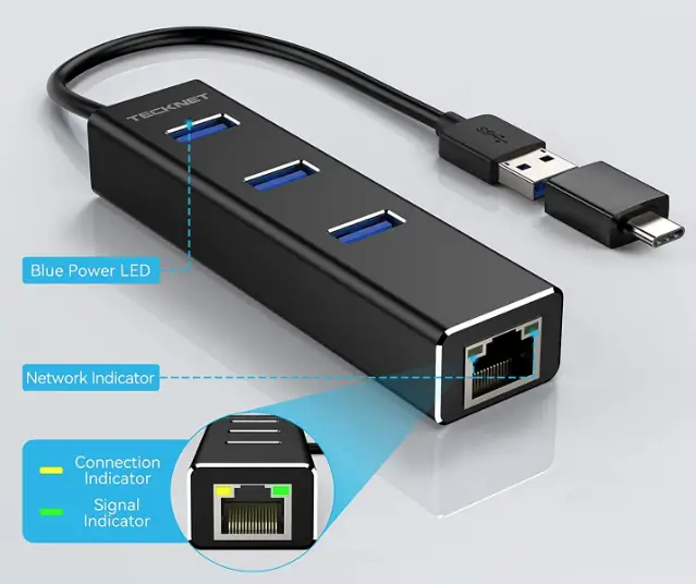 TECKNET-HU043-USB-to-Ethernet-Adapter-fig-3