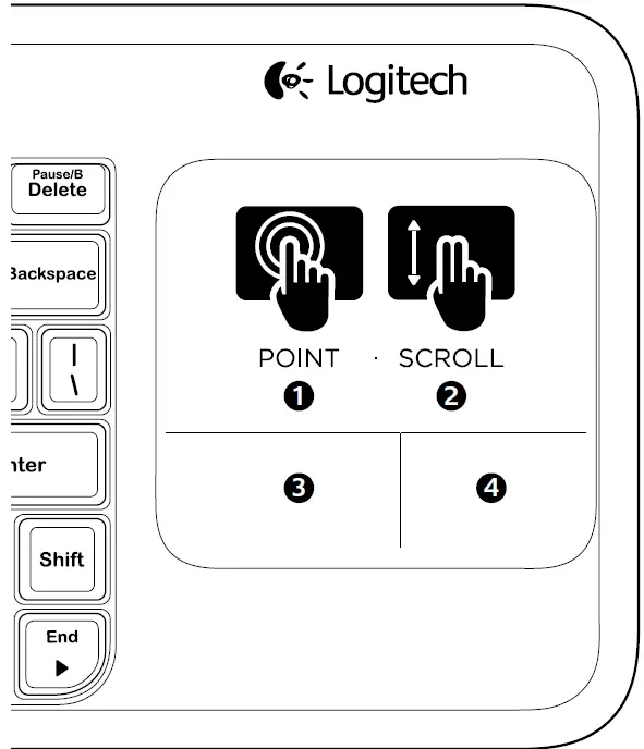 logitech K400 Wireless Touch Keyboard Touchpad gestures