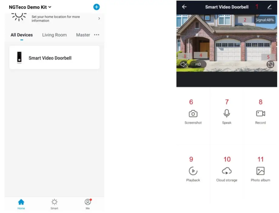 NGTECO NG-D100 Smart Video Doorbell - Live view