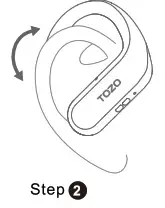 TOZO T5 TWS Bluetooth Earbuds - Wearing Steps 2
