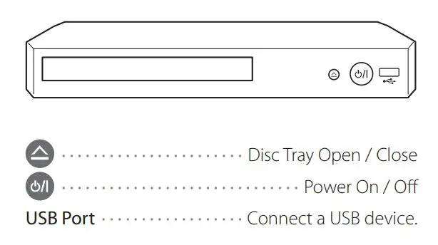 LG BP250 Blu-ray Disc DVD Player with Full HD Up Scaling and External HDD Playback - Front Panel
