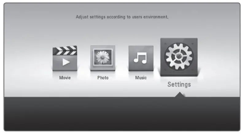 LG BP250 Blu-ray Disc DVD Player with Full HD Up Scaling and External HDD Playback - Home Menu