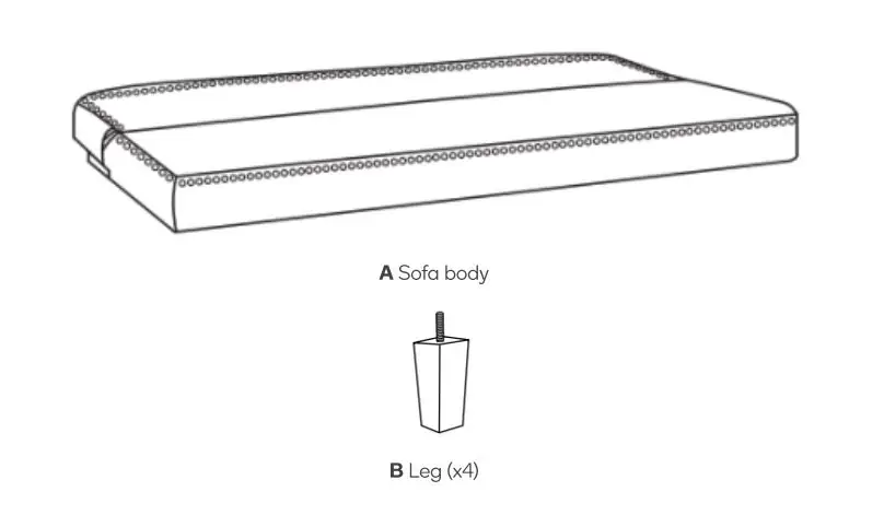 Kogan Ovela Raleigh Studded Sofa Bed - Component