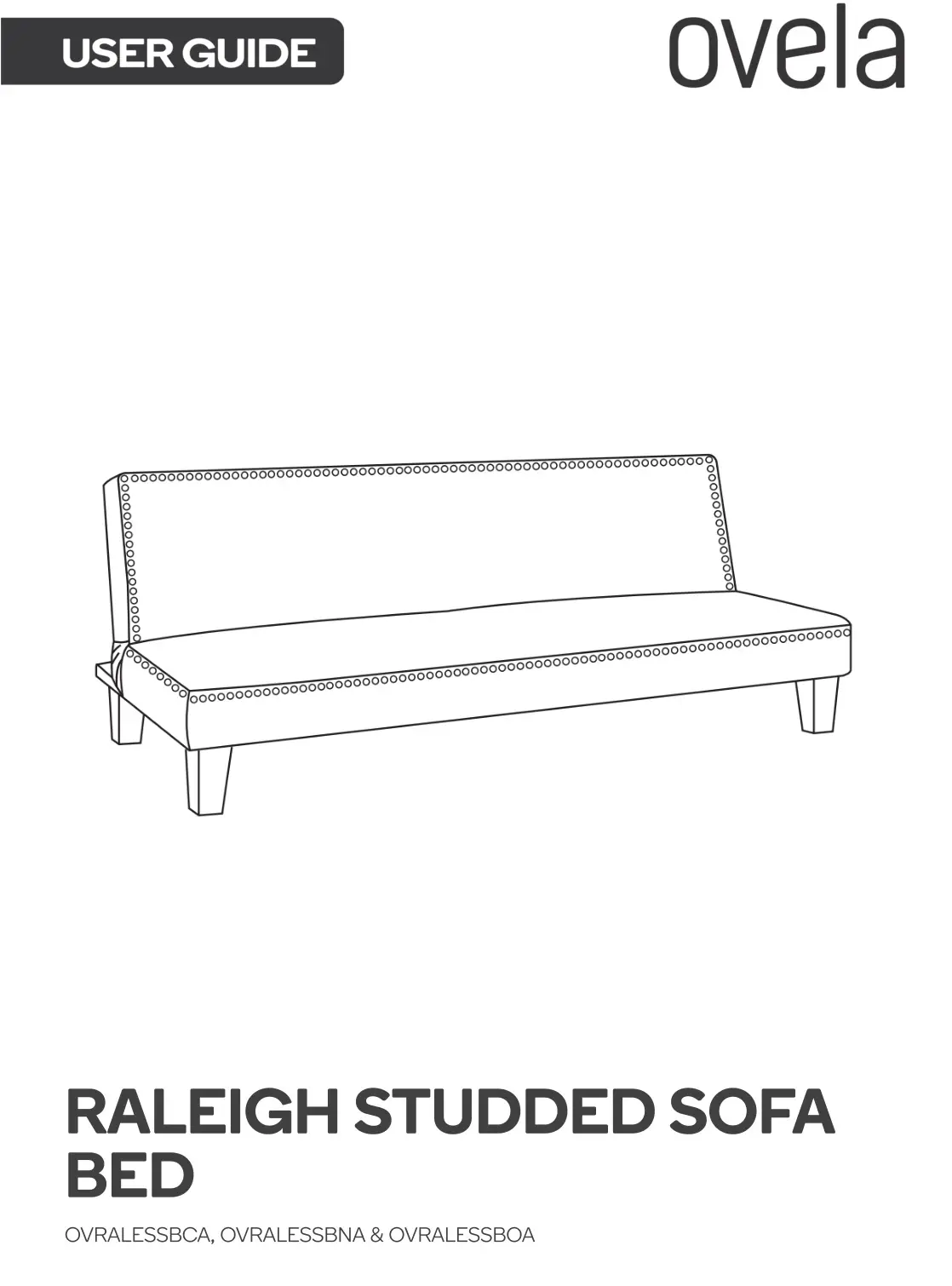 Kogan Ovela Raleigh Studded Sofa Bed User Guide