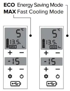 MAGIRA ARCTIC DF36 C Mobile Dual Zone Fridge - Settings