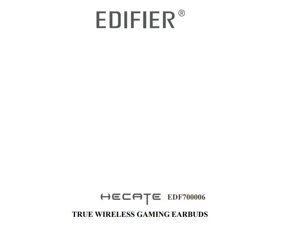 HECATE True Wireless Gaming Earbuds User Manual