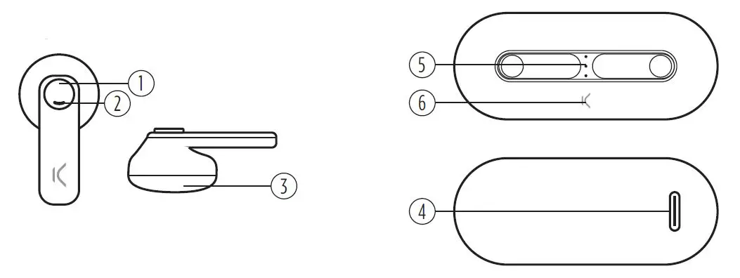 KSIX Leaf Wireless Bluetooth Earbuds fig1