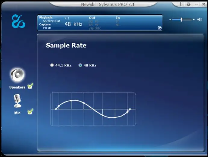 NEWSKILL Sylvanus Pro Professional E-Sports Gaming Headset User Guide - Sample rate