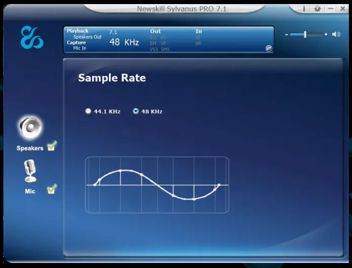 NEWSKILL Sylvanus Pro Professional E-Sports Gaming Headset User Guide - Sample rate