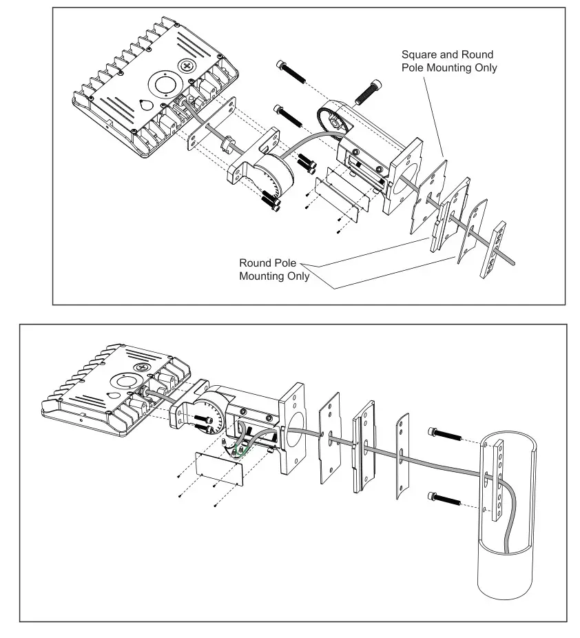SUPER BRIGHT LEDS FLCCT Series LED Flood Light - Installation Instructions (Optional Pole Slip-fitter Mount)