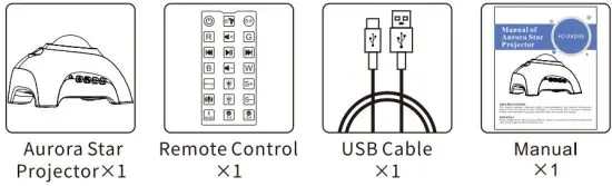 Aurora HJ XKD09 Star Projector - Accessories