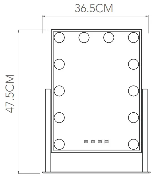 Shenzhen Dapai Mirror DP330 12 Desktop LED Vanity Mirror - specifications