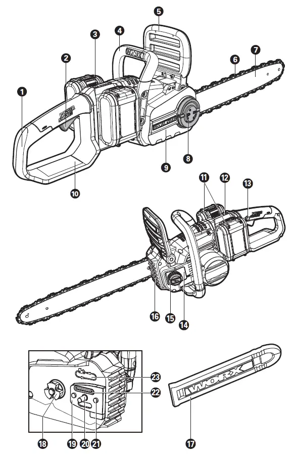 WORX WG385E 40cm Brushless Chainsaw 01