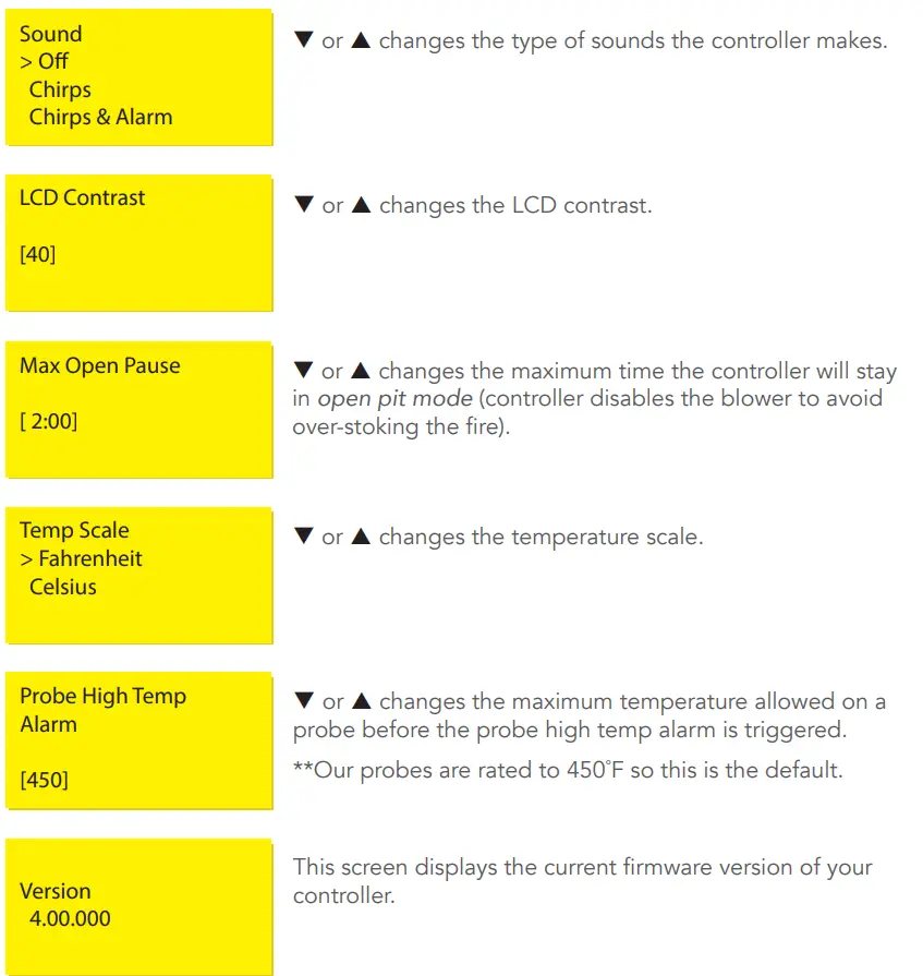 FLAME BOSS 500 WiFi Smoker Controller Instruction Manual - OTHER MENU