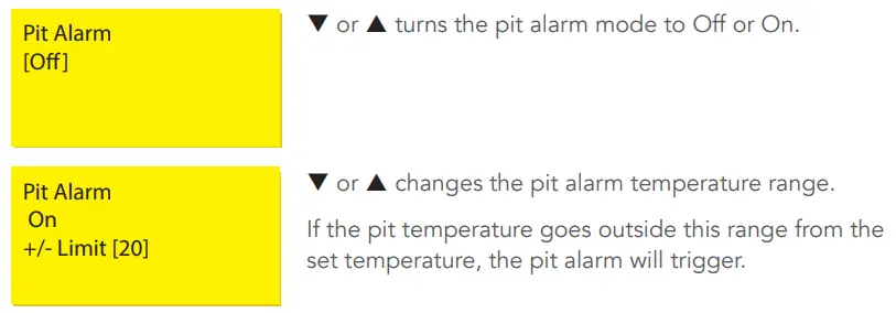 FLAME BOSS 500 WiFi Smoker Controller Instruction Manual - Pit Alarm