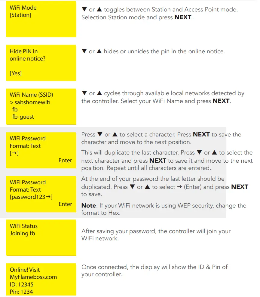 FLAME BOSS 500 WiFi Smoker Controller Instruction Manual - WIFI SETUP USING CONTROLLER