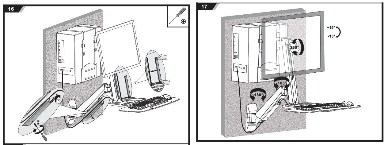 mount-it Sit-Stand Workstation Wall Mount - 16 - 17