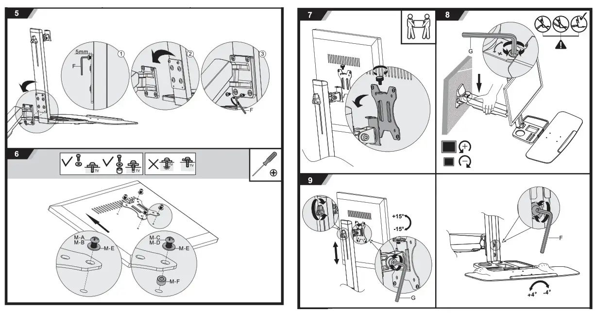 mount-it Sit-Stand Workstation Wall Mount - 5 - 9