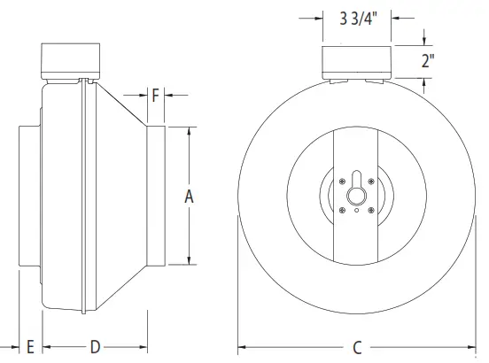 fantech Inline Centrifugal Fans - DIMENSIONES
