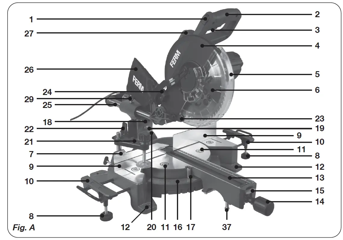 FERM-MSM1040-Radial-Mitre-Saw-fig-1