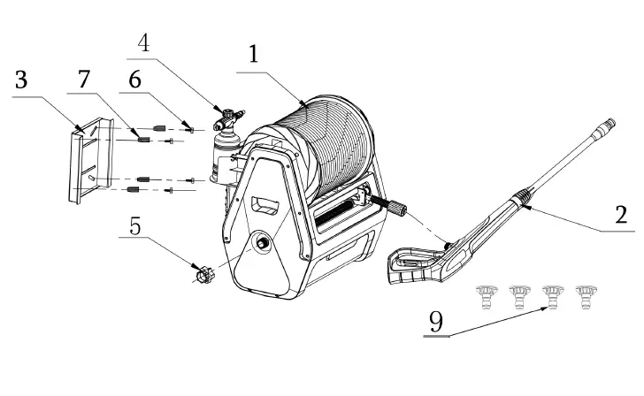 Giraffe -Tools -P106-G30- PRESSURE -HOSE -REEL -Washer -3