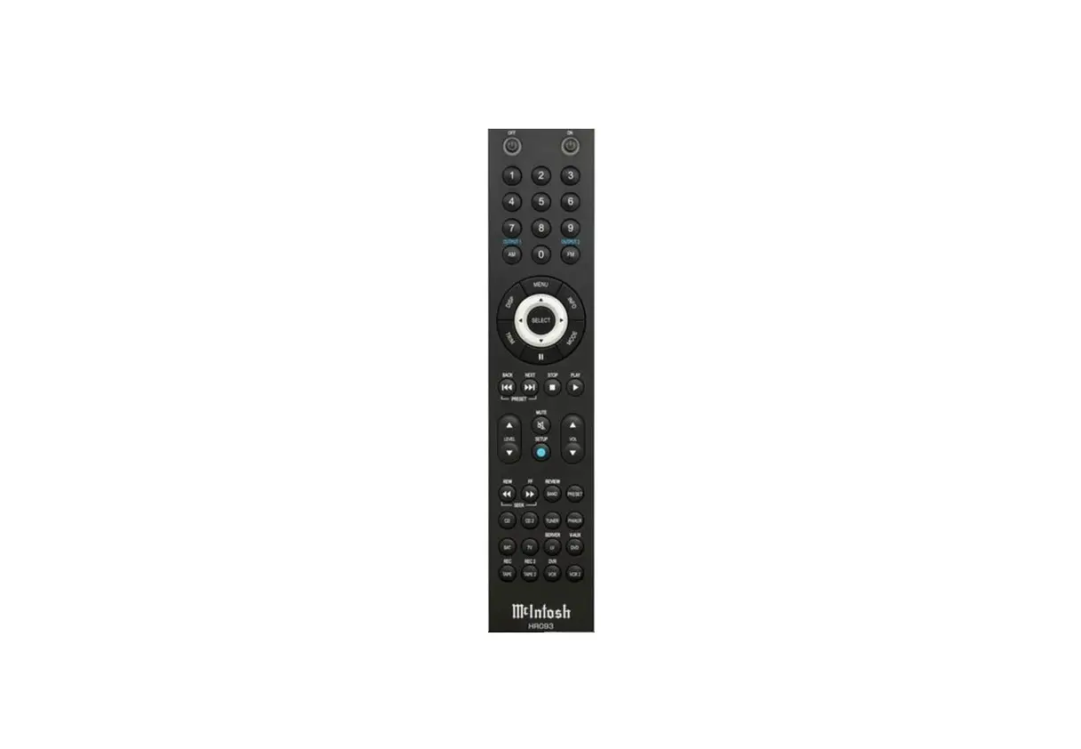 Mcintosh Hr093 Remote Control Compatible With Amplifier User Guide