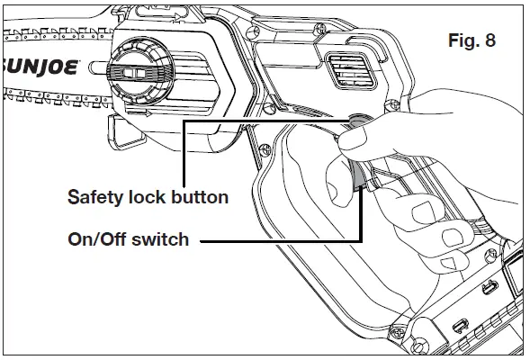 SUNJOE 24V HCS LTE CORDLESS PRUNING SAW fig 11