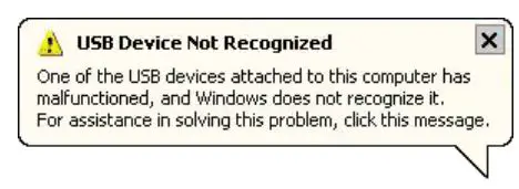 USB Device Not Recognized